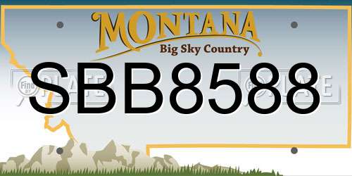 SBB8588 Montana License Plate