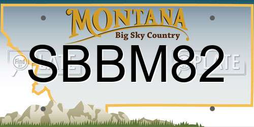 SBBM82 Montana License Plate