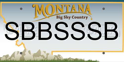 SBBSSSB Montana License Plate