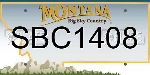 SBC1408 Montana License Plate