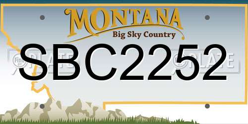 SBC2252 Montana License Plate