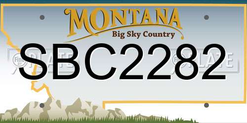 SBC2282 Montana License Plate