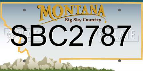 SBC2787 Montana License Plate