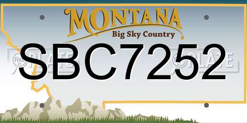 SBC7252 Montana License Plate