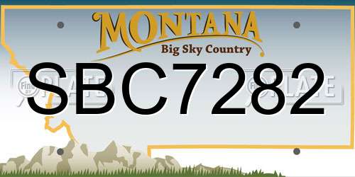 SBC7282 Montana License Plate