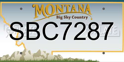 SBC7287 Montana License Plate