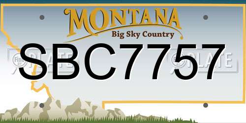 SBC7757 Montana License Plate