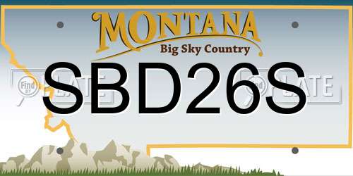 SBD26S Montana License Plate