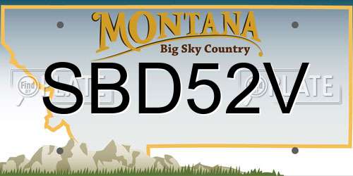 SBD52V Montana License Plate