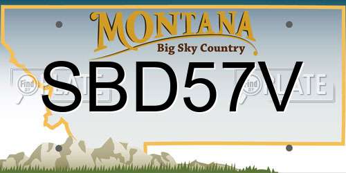SBD57V Montana License Plate