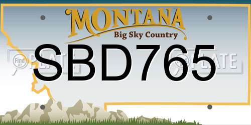 SBD765 Montana License Plate