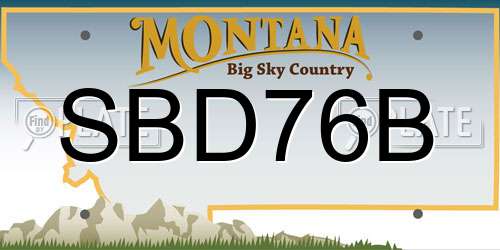 SBD76B Montana License Plate