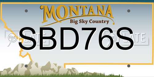 SBD76S Montana License Plate