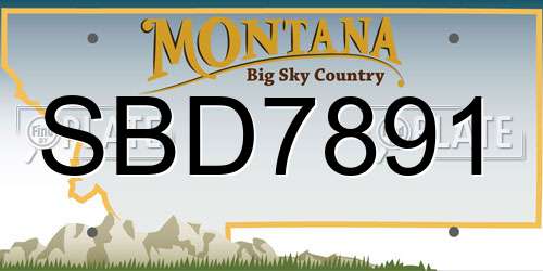 SBD7891 Montana License Plate