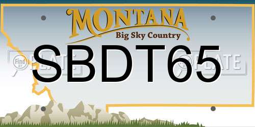 SBDT65 Montana License Plate