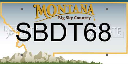 SBDT68 Montana License Plate