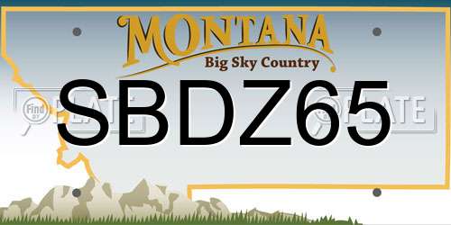SBDZ65 Montana License Plate