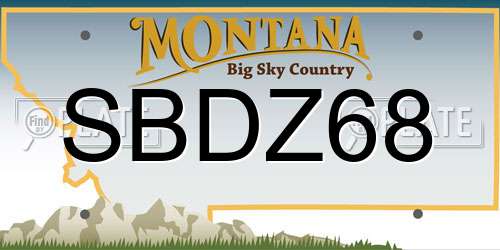 SBDZ68 Montana License Plate