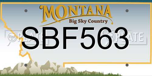 SBF563 Montana License Plate
