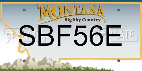 SBF56E Montana License Plate