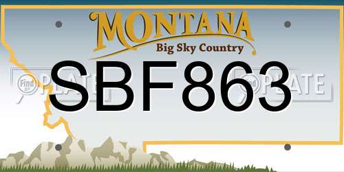 SBF863 Montana License Plate