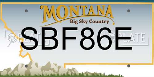 SBF86E Montana License Plate