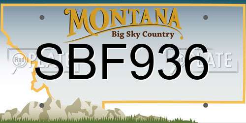 SBF936 Montana License Plate