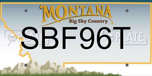 SBF96T Montana License Plate