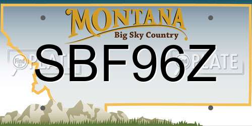 SBF96Z Montana License Plate