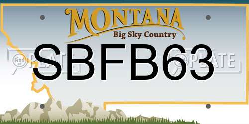SBFB63 Montana License Plate