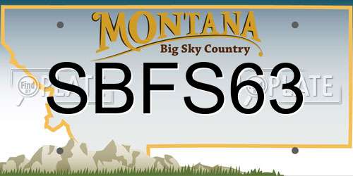 SBFS63 Montana License Plate