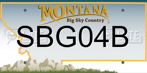 SBG04B Montana License Plate