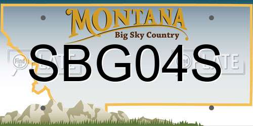 SBG04S Montana License Plate