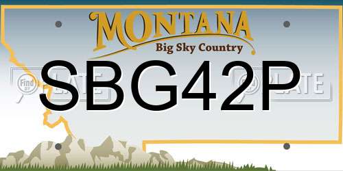 SBG42P Montana License Plate