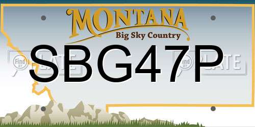 SBG47P Montana License Plate