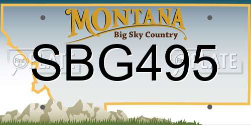 SBG495 Montana License Plate