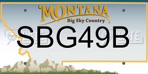 SBG49B Montana License Plate
