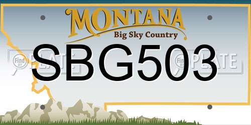 SBG503 Montana License Plate