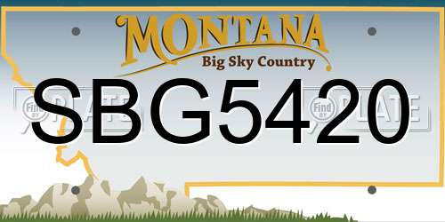 SBG5420 Montana License Plate