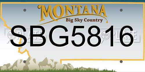 SBG5816 Montana License Plate