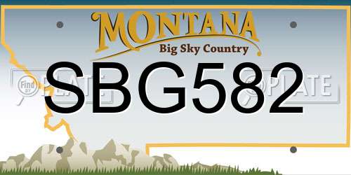 SBG582 Montana License Plate