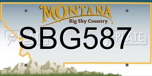 SBG587 Montana License Plate