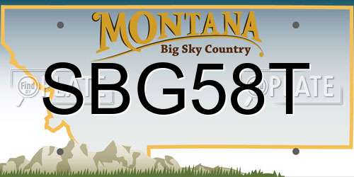 SBG58T Montana License Plate