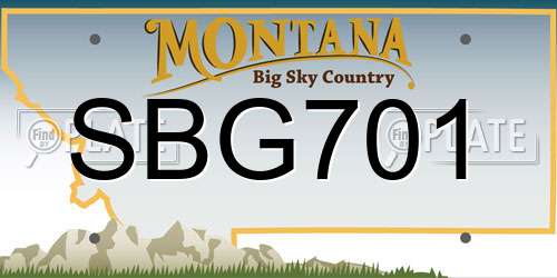 SBG701 Montana License Plate