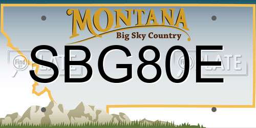 SBG80E Montana License Plate