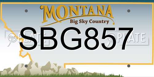 SBG857 Montana License Plate