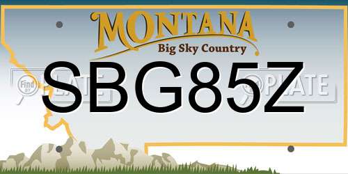SBG85Z Montana License Plate