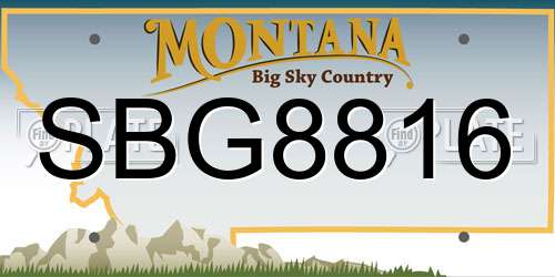 SBG8816 Montana License Plate