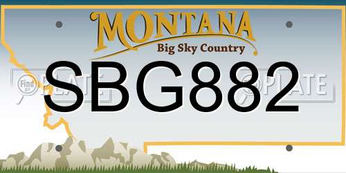 SBG882 Montana License Plate