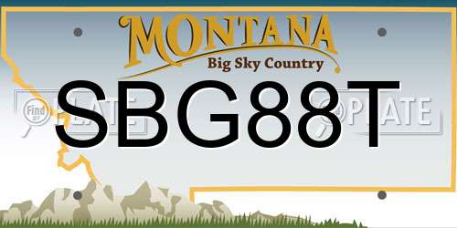 SBG88T Montana License Plate